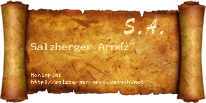 Salzberger Arnó névjegykártya